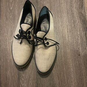 Tory Burch Men's Black and Cream Oxfords
